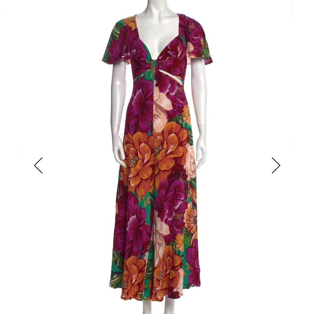 FARM Rio Colorful Floral VNeck Wide Leg Jumpsuit